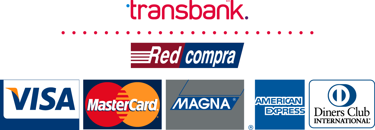 Medios de pago aceptados: Transbank, Redcompra y tarjetas